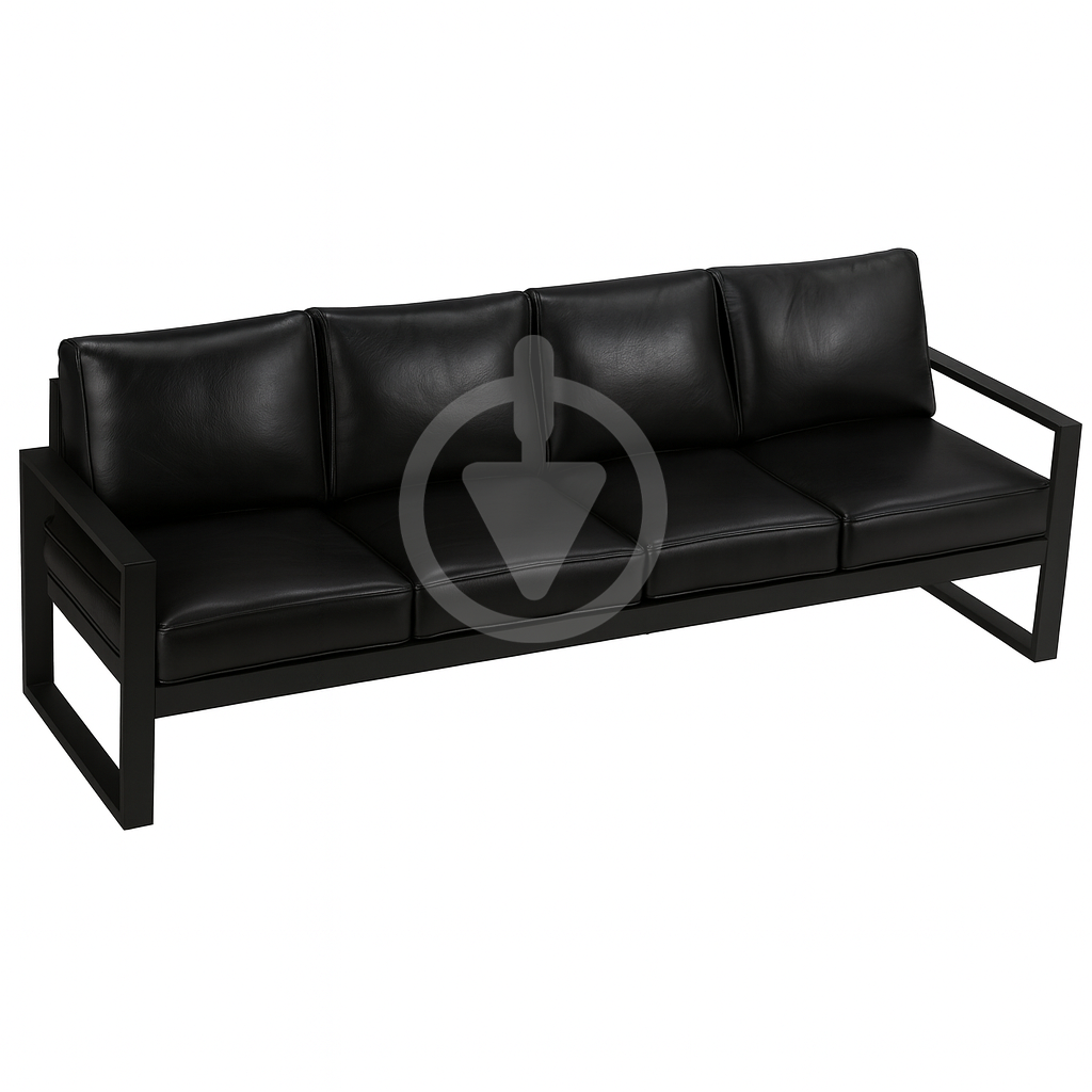 Диван металевий AVVS Бостон лофт з підлокітниками екошкіра 250 см Чорний Диван металевий AVVS Бостон лофт з підлокітниками екошкіра 250 см Чорний