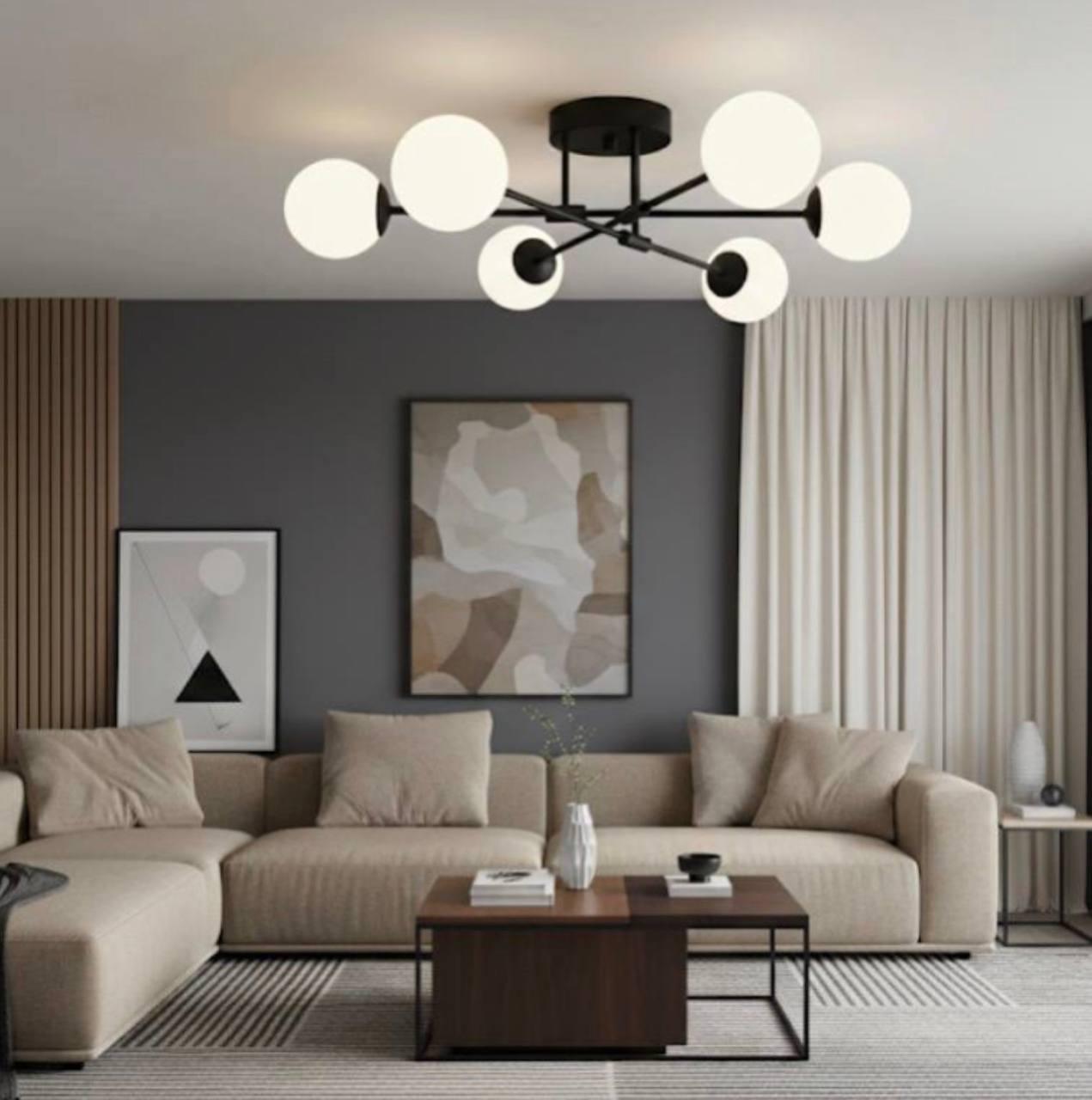 Люстра на 6 плафонов 9676/6 BK Черный (29879542)