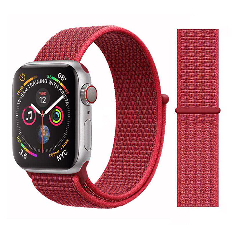 Ремінець нейлоновий Sport Loop Band для Apple Watch 42/44/45 мм Series SE/7/6/5/4/3/2/1 №28 Red - фото 2