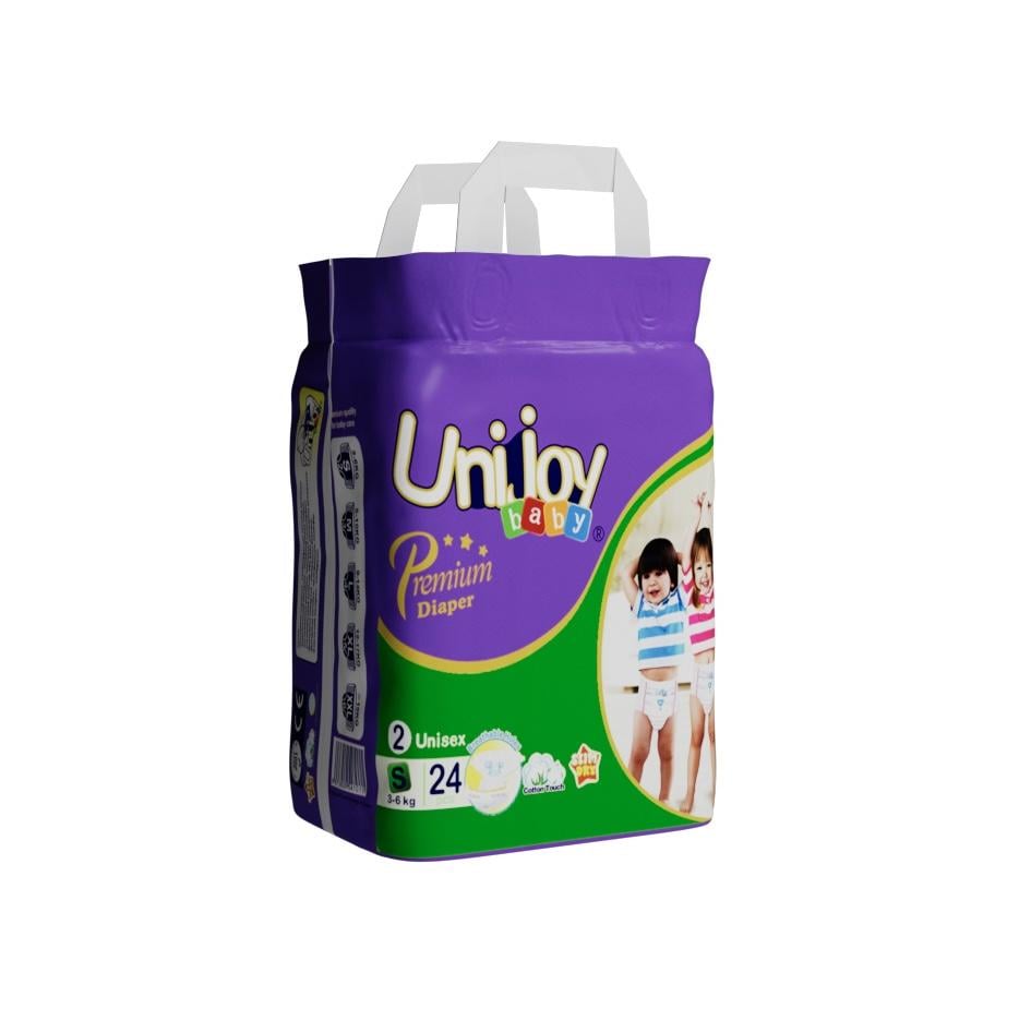Подгузники UNIJOY Premium Diapers ультратонкие органические 24 шт. S 3-6 кг (12856479) - фото 2