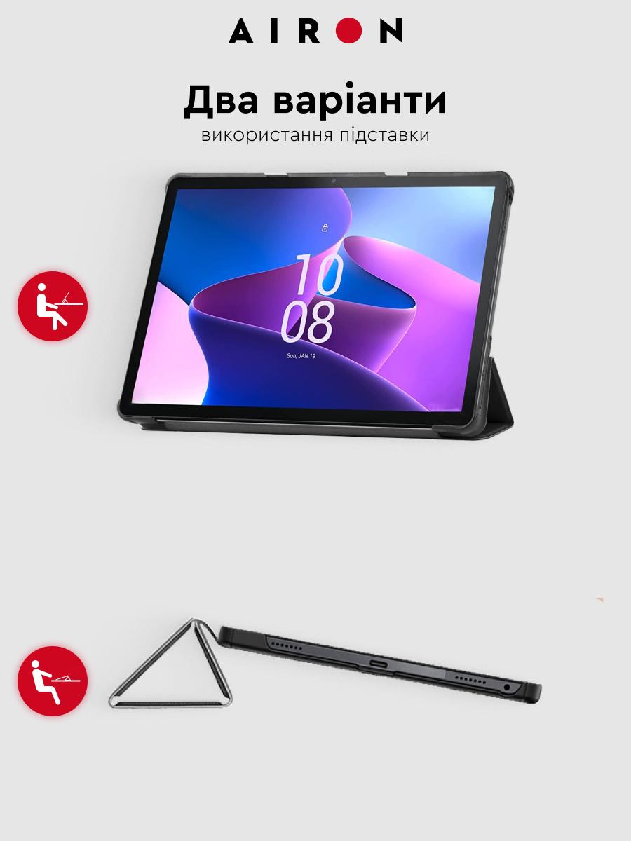 Чехол Airon Premium для Lenovo tab M10 3rd 10.1 TB (325FU/328FU) с защитной пленкой и салфеткой Black (482235278108312) - фото 4