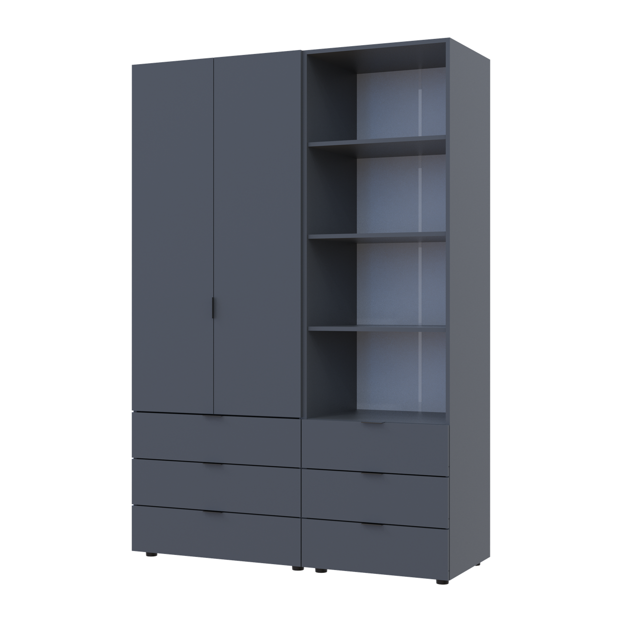 Шафа для одягу Doros Гелар 2 ДСП з пеналом 137,5х49,5х203,4 см Графіт (42005168)