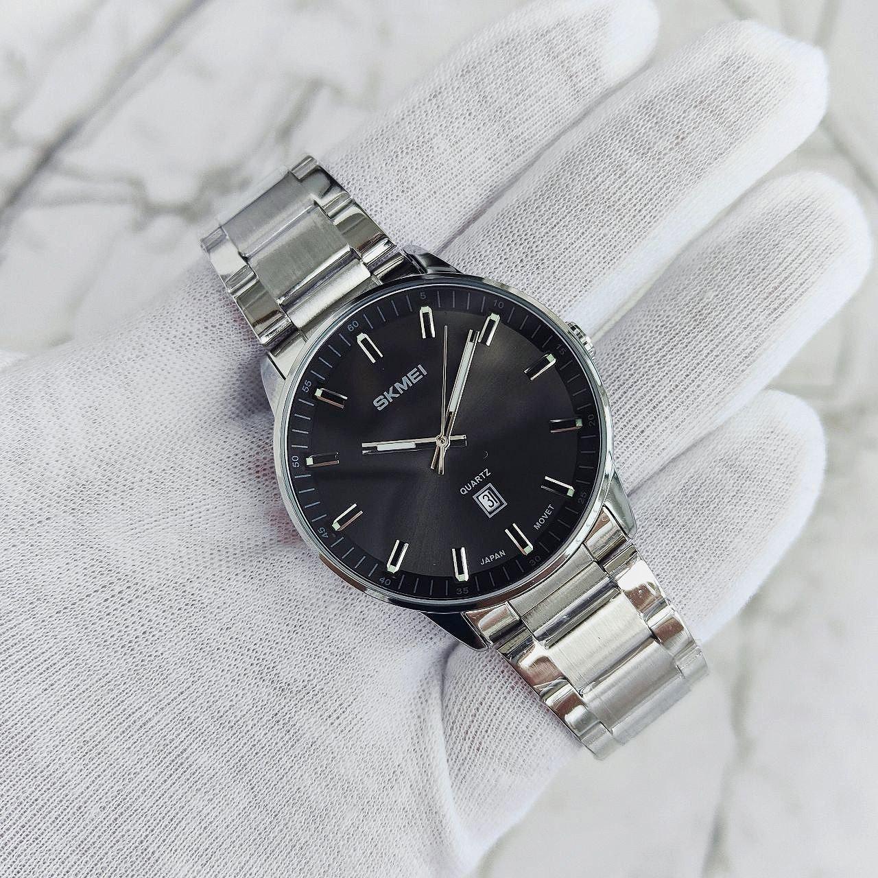 Мужские кварцевые наручные часы Skmei 1878 Silver/Black