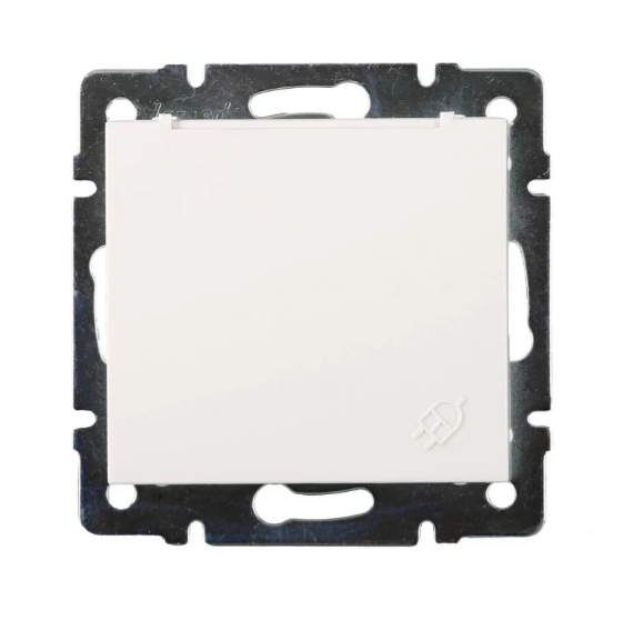 Розетка одинарная Lezard Rain с заземлением и крышкой Белый (26525533)