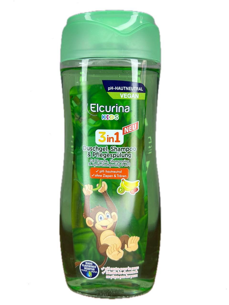 Гель для душа/шампунь и кондиционер Elcurina клубника Банан 300 мл