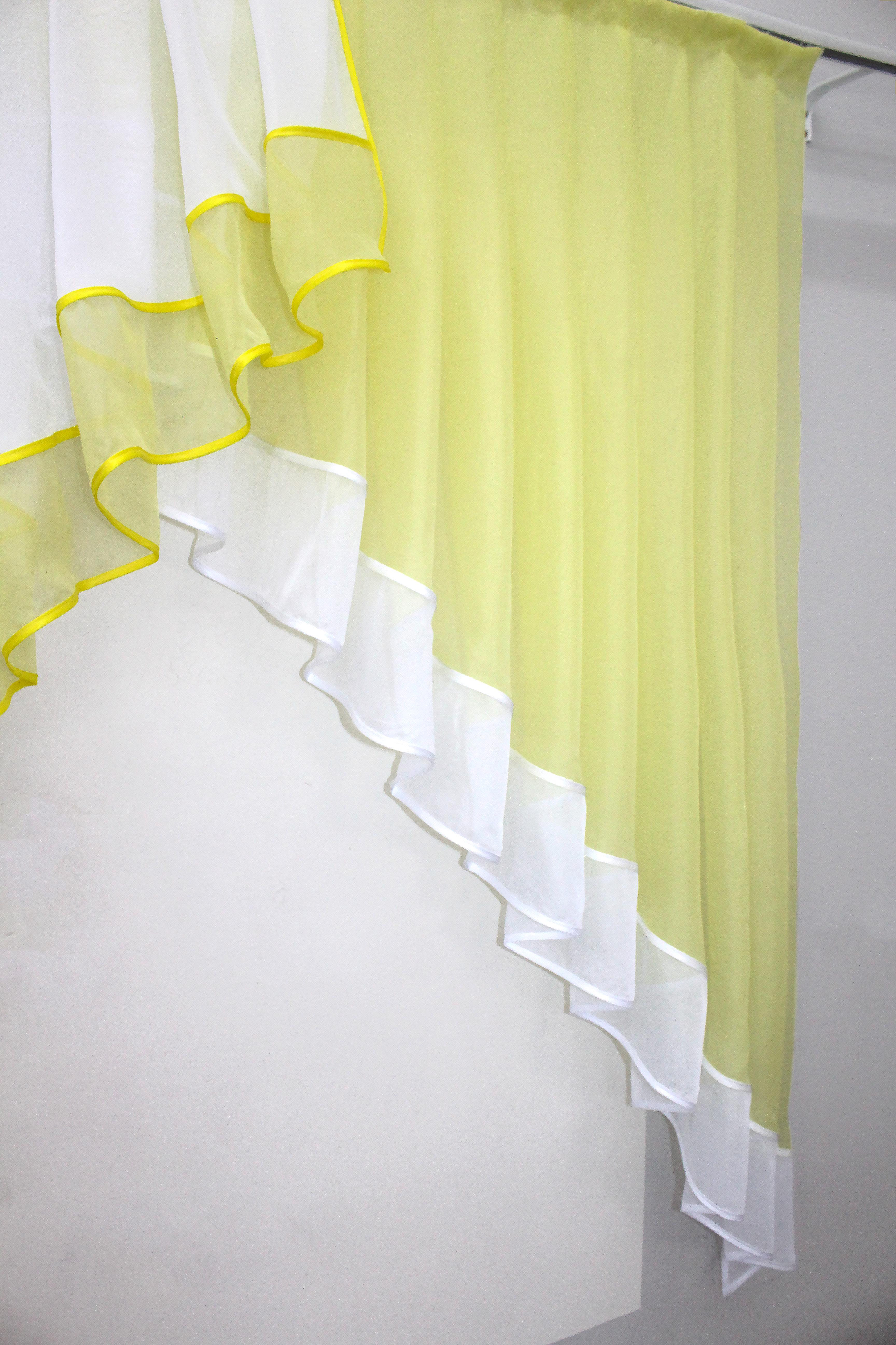 Фіранка кухонна VR-Textil № 023к 150х150 см Білий/Лимонний (52-0400) - фото 3