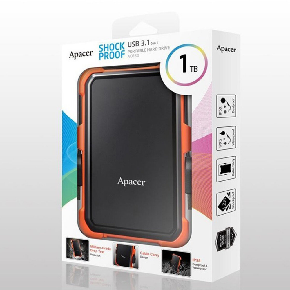 Жесткий диск внешний Apacer USB 3.1 HDD портативный противоударный 1 тб (AC630-1ТБ) - фото 5