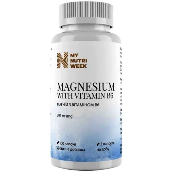 Вітамінно-мінеральний комплекс My Nutri Week Magnesium with Vitamin B6 399 мкг 150 капс. (000027695)