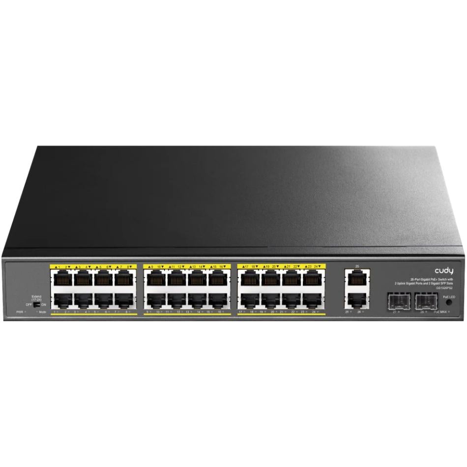 Комутатор Cudy GS1026PS2 24-Gigabit PoE+ Switch з 2 Uplink Gig Ports і 2 Gig SFP Slots 300W Grey (GS1026PS2) Комутатор Cudy GS1026PS2 24-Gigabit PoE+ Switch з 2 Uplink Gig Ports і 2 Gig SFP Slots 300W Grey (GS1026PS2)
