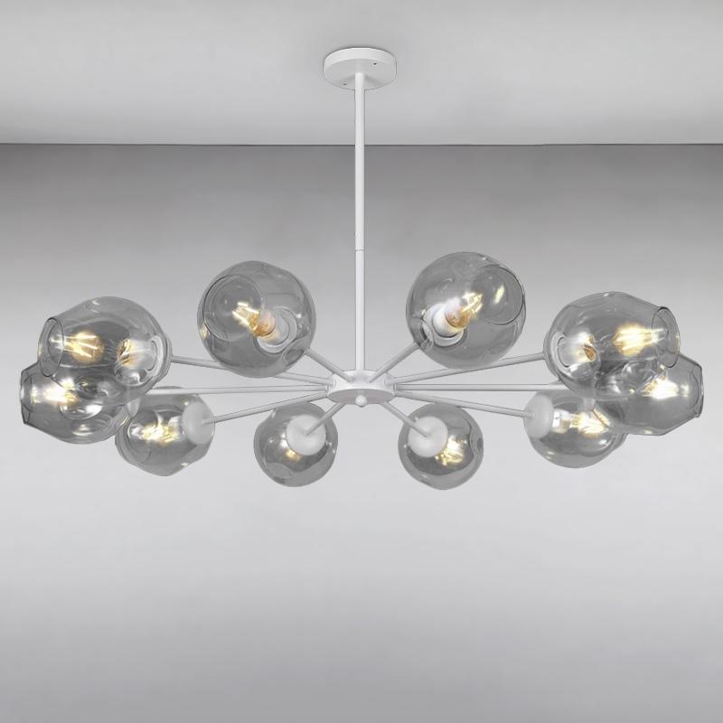 Люстра кругла на 10 прозорих молекул Білий (52-6039-10 WH+CL) Люстра кругла на 10 прозорих молекул Білий (52-6039-10 WH+CL)