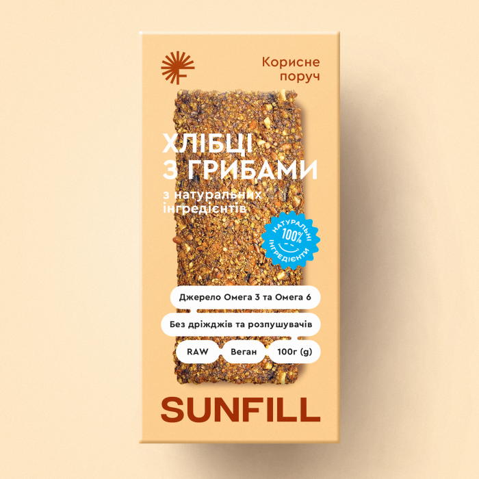 Хлібці з грибами Sunfill без глютену 100 г (12700287)