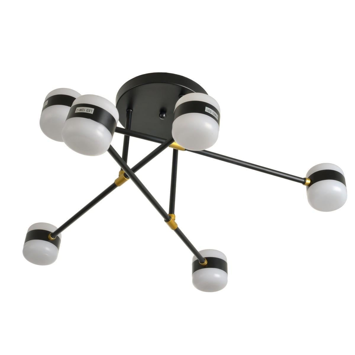 Люстра молекула Brille LED 65W WW BK BL-952S/6 24-279