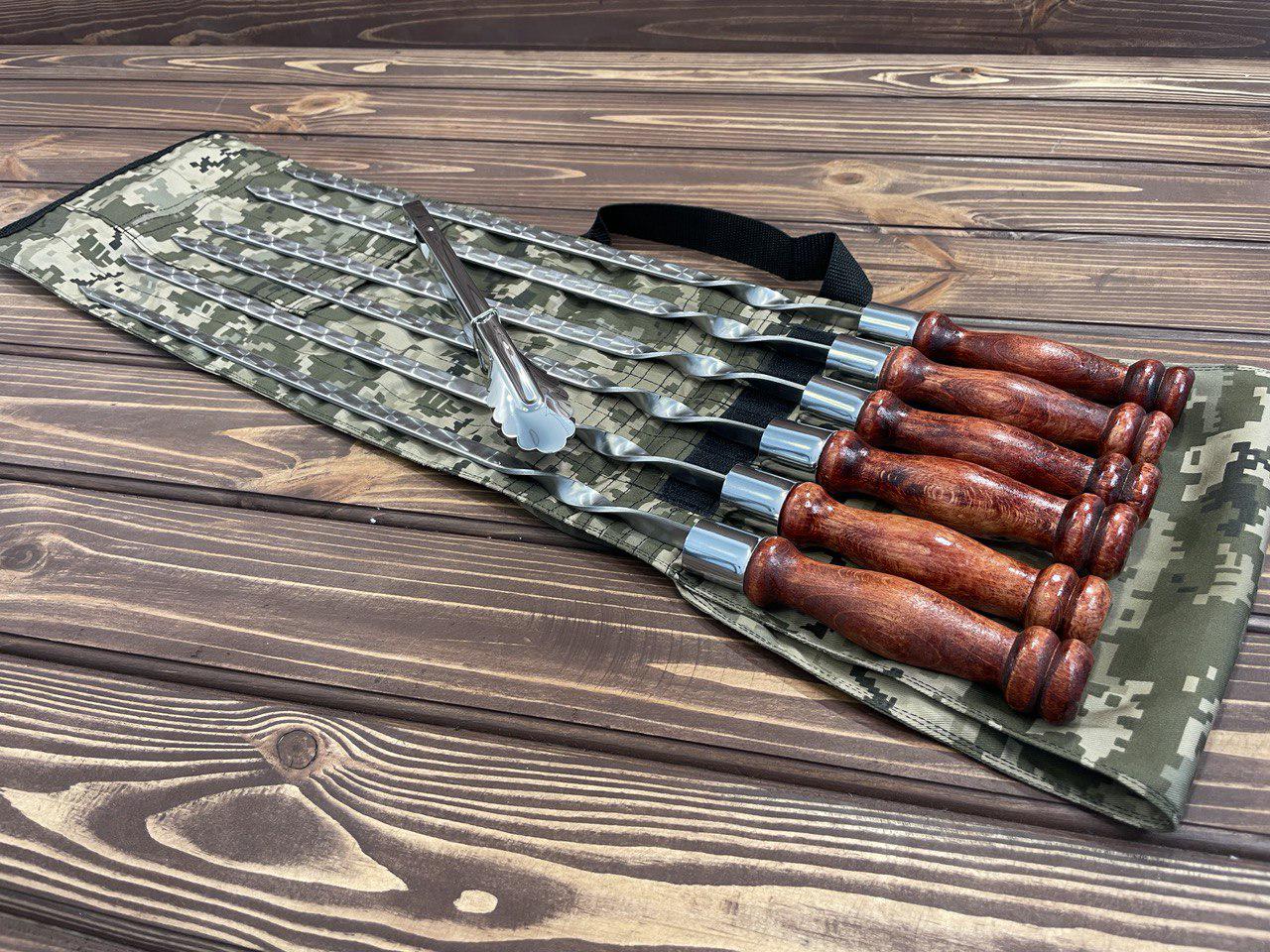 Набор шампуров Red 2 в чехле ручная работа