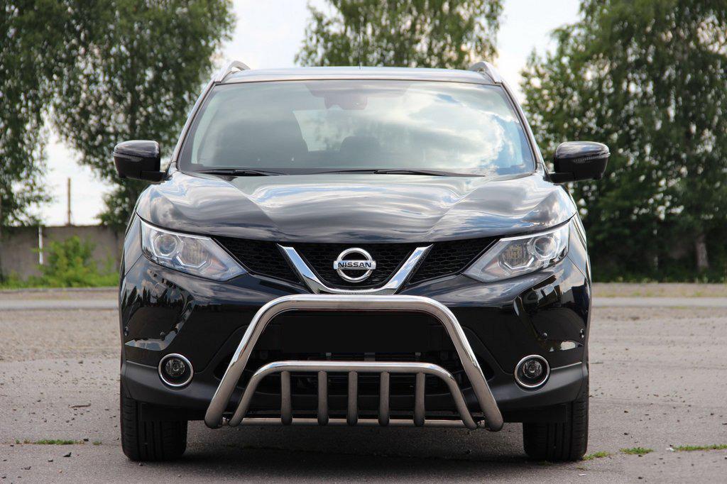 Кенгурятник WT002 CAN для Nissan Qashqai 2014-2021 гг. нержавеющая сталь Хром