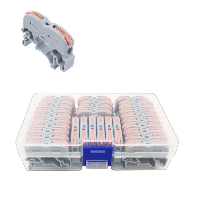 Набор клемм Tactix 0,08-4 мм2 32А 1-1 проходная одинарная на DIN-рейку 42,5х8х31,5 мм 30 шт. Оранжевый (K421-30box)