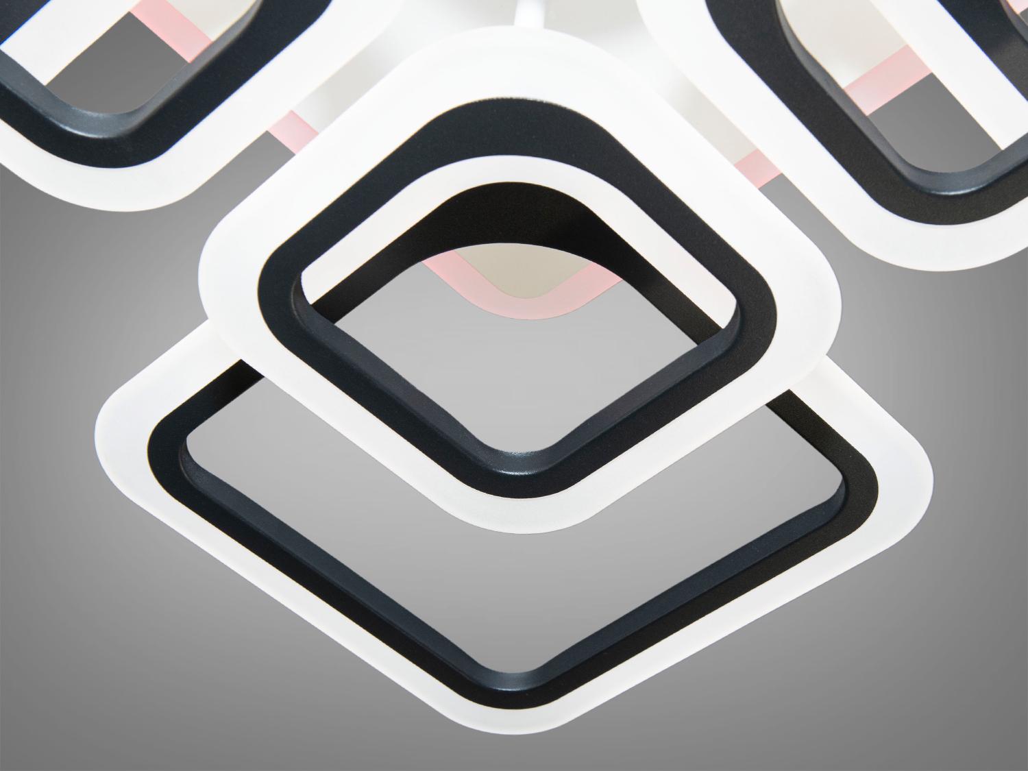 Люстра стельова LED з димером та підсвічуванням 145W (A8060/4+4BK 3col dim) - фото 4 Люстра стельова LED з димером та підсвічуванням 145W (A8060/4+4BK 3col dim) - фото 4