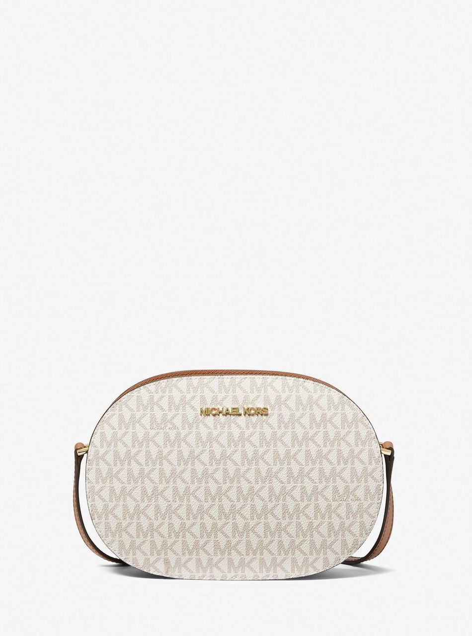 Женская сумка Michael Kors Jet Set Travel Medium Signature Logo Crossbody Bag Ваниль (35S1GTVC6B)