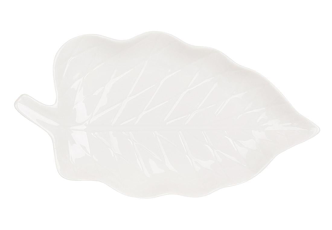 Набір блюдо порцелянових сервірувальне Лист 20,5x11x2 см 5 шт. Білий (988-459)