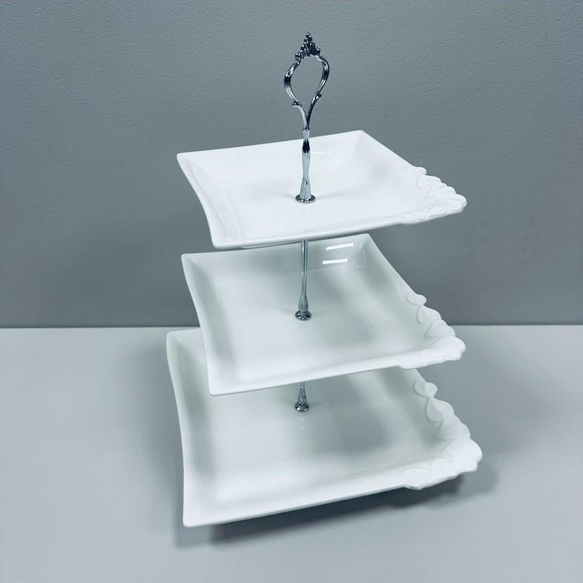 Фруктовниця порцелянова Stenson MC-4877 3-х ярусна 37 см (2529117471)