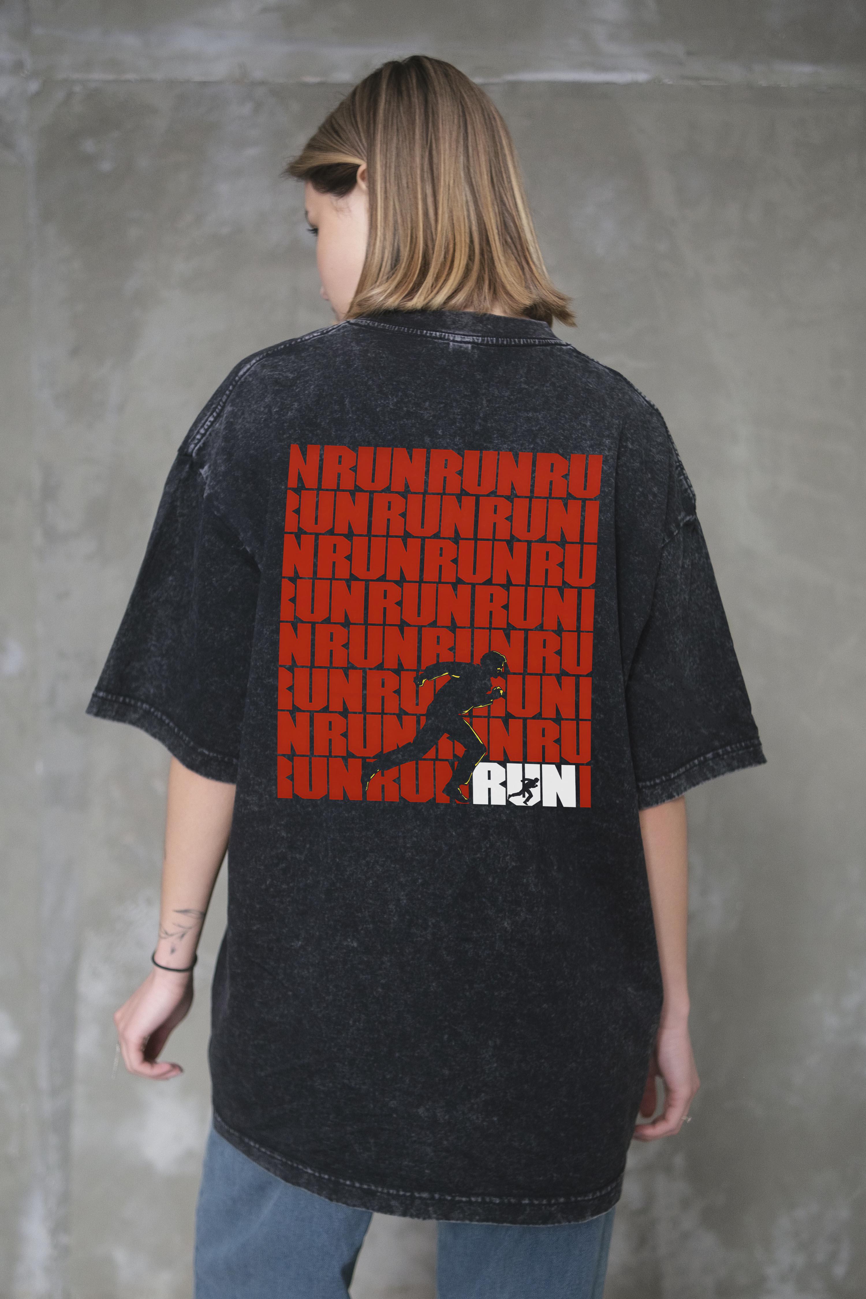 Футболка оверсайз Without Washed Run S/M Black (S/M8056378 8056379) - фото 5 Футболка оверсайз Without Washed Run S/M Black (S/M8056378 8056379) - фото 5