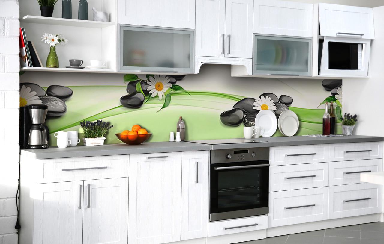 Кухонный фартук Черная галька виниловый самоклеющийся 60х300 см