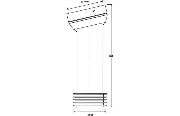 Коліно для унітазу Mcalpine 350 мм під кутом 14 з ущільнювачем (WC-CON7) - фото 2