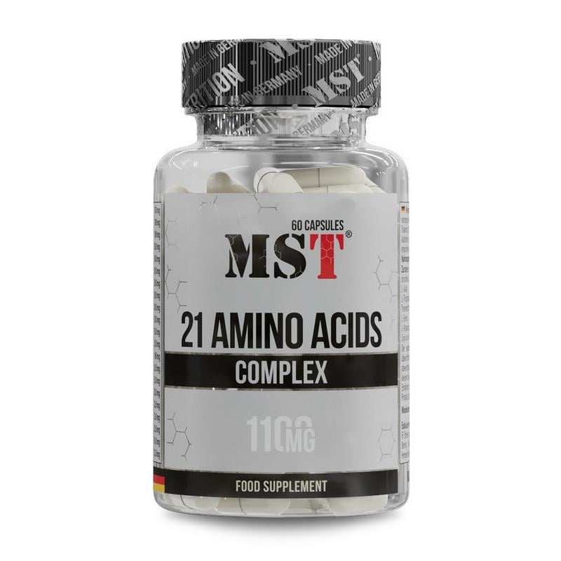 Комплекс амінокислот 1100 мг з 21 амінокислоти MST 21 Amino Acids Complex 60 капс.