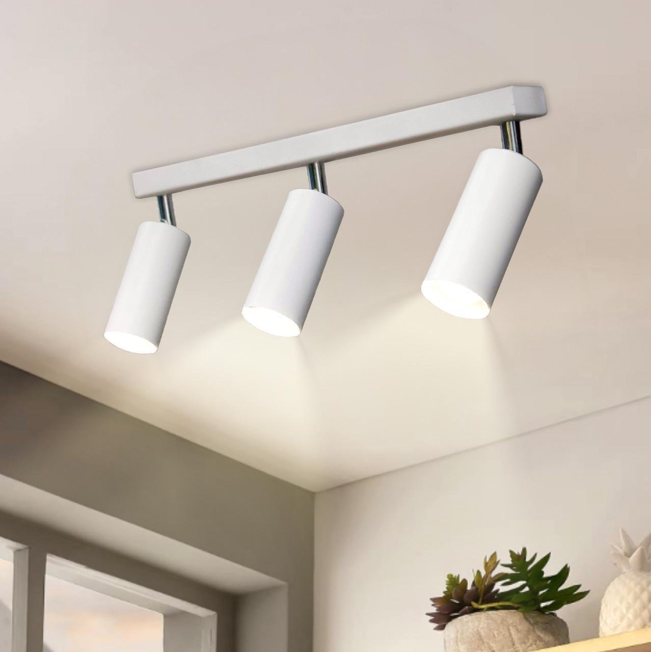 Светильник потолочный MSK Electric Tube под лампы Е27 с поворотным механизмом Белый (NL 1105-3 W) - фото 2