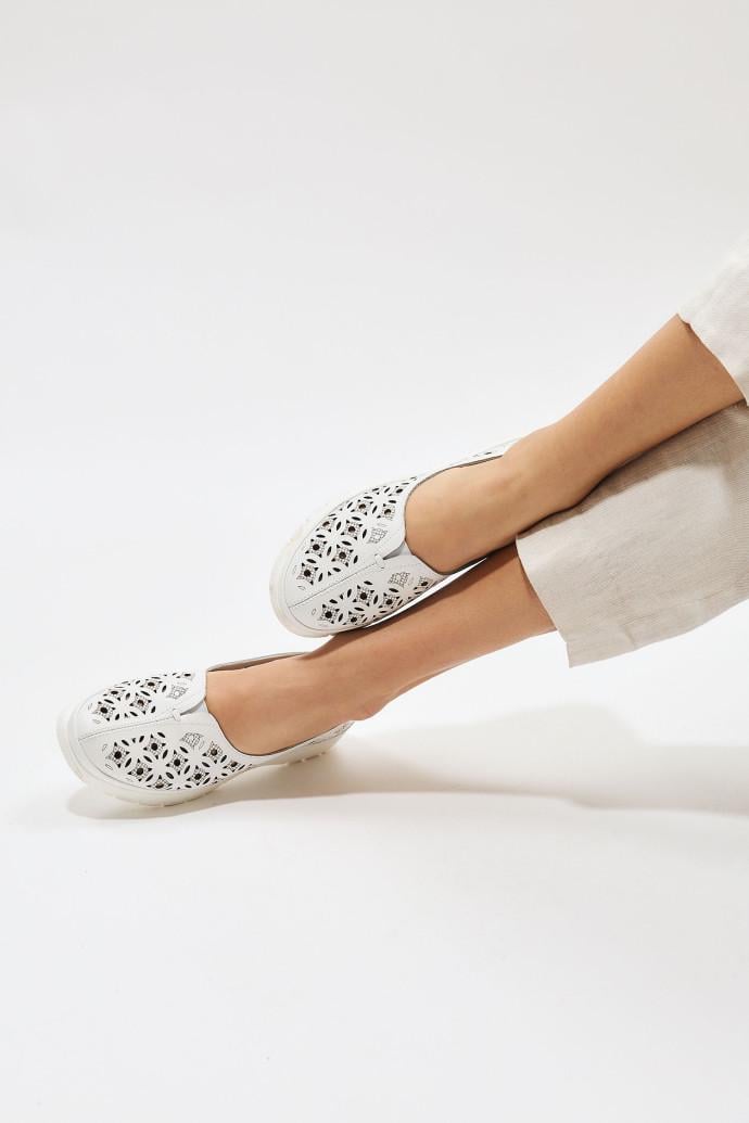 Мокасини жіночі ALLSY шкіряні р. 38 Білий (195180) - фото 5