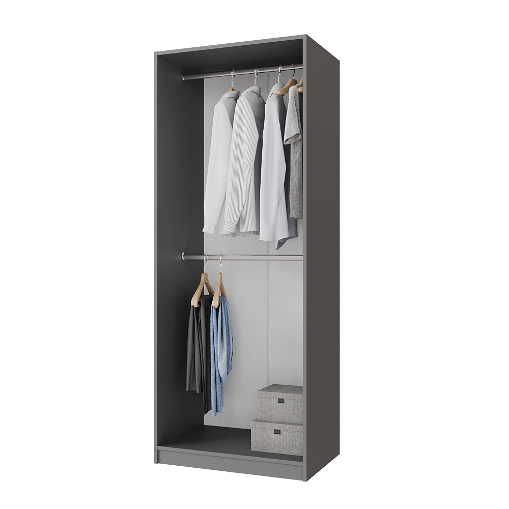 Шафа розпашна Меблітренд Чиназес Чи-800 800х500х2050 мм Графітовий/Білий (26794758) - фото 3 Шафа розпашна Меблітренд Чиназес Чи-800 800х500х2050 мм Графітовий/Білий (26794758) - фото 3