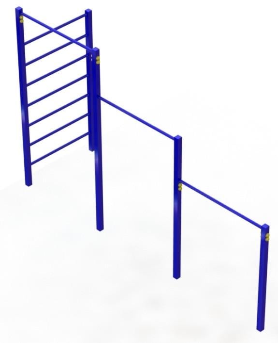 Турник тройной со шведской стенкой SiverSport KID647.1