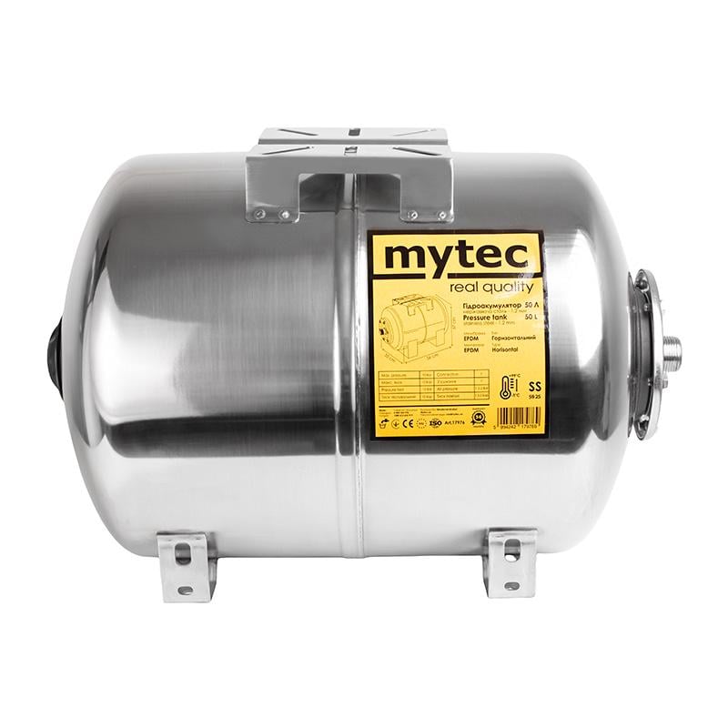 Гідроакумулятор горизонтальний нержавійка Mytec 50 л (64417)