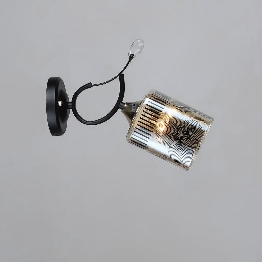 Світильник настінний Light House SR-19336/1W BK/FGD з візерунком E27 275х110х245 мм Чорний/Золотий/Медовий