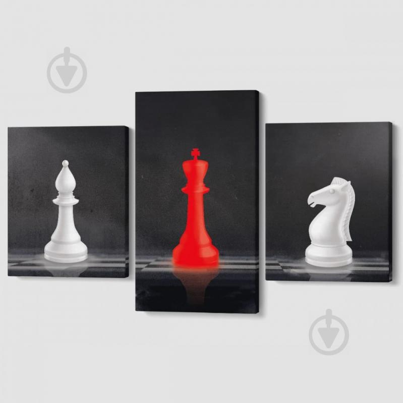 Модульна картина із трьох частин Malevich Store 96x60 см Шахи (MK322026)