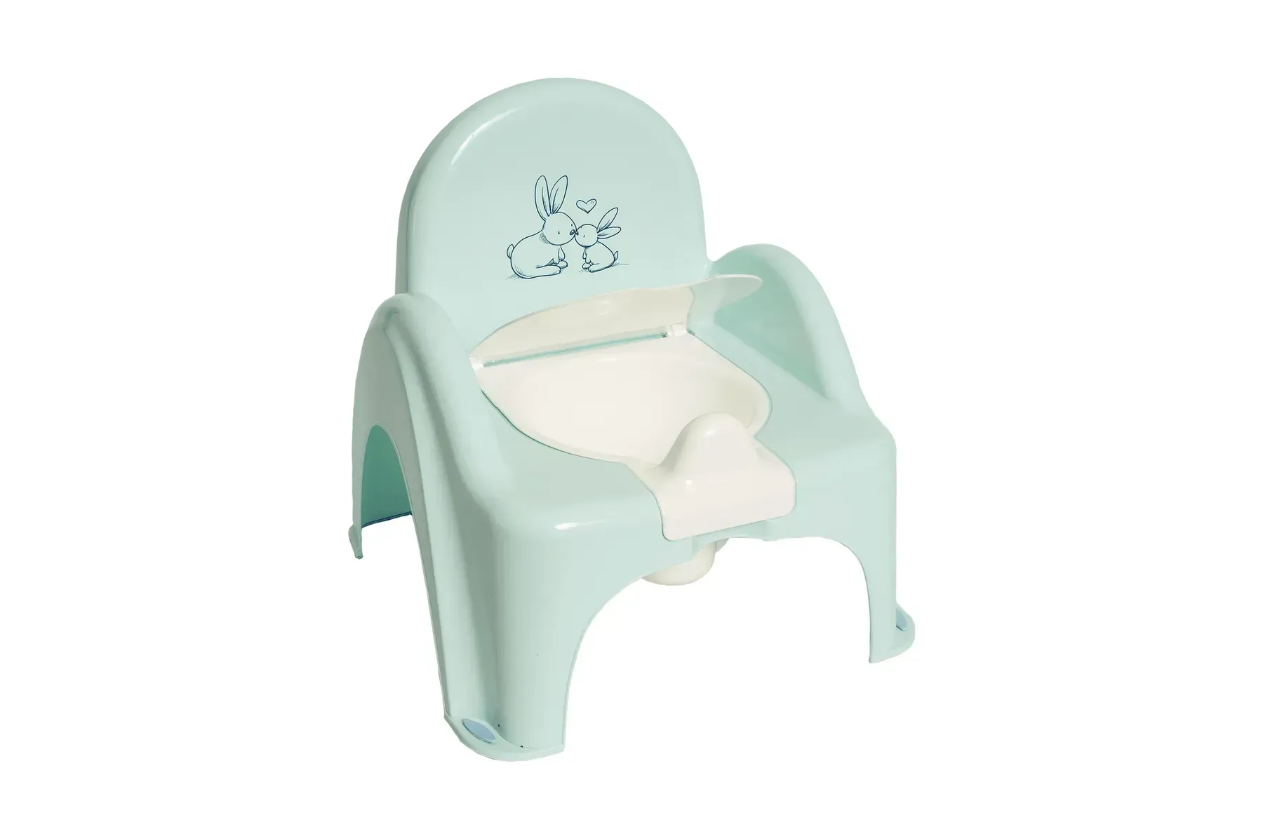 Горшок-стульчик детский Tega baby Зайчики из пластика 38х27х27 см Голубой (150-98-KR-012-105)