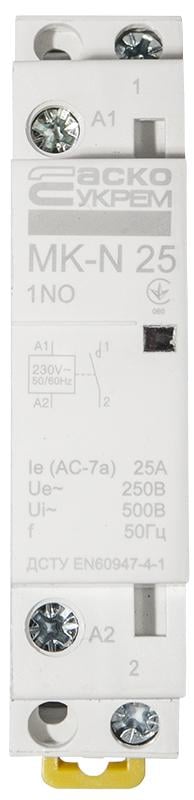Контактор модульный АСКО-Укрем MK-N 1P 25A 1NO 220V (A0040030022)