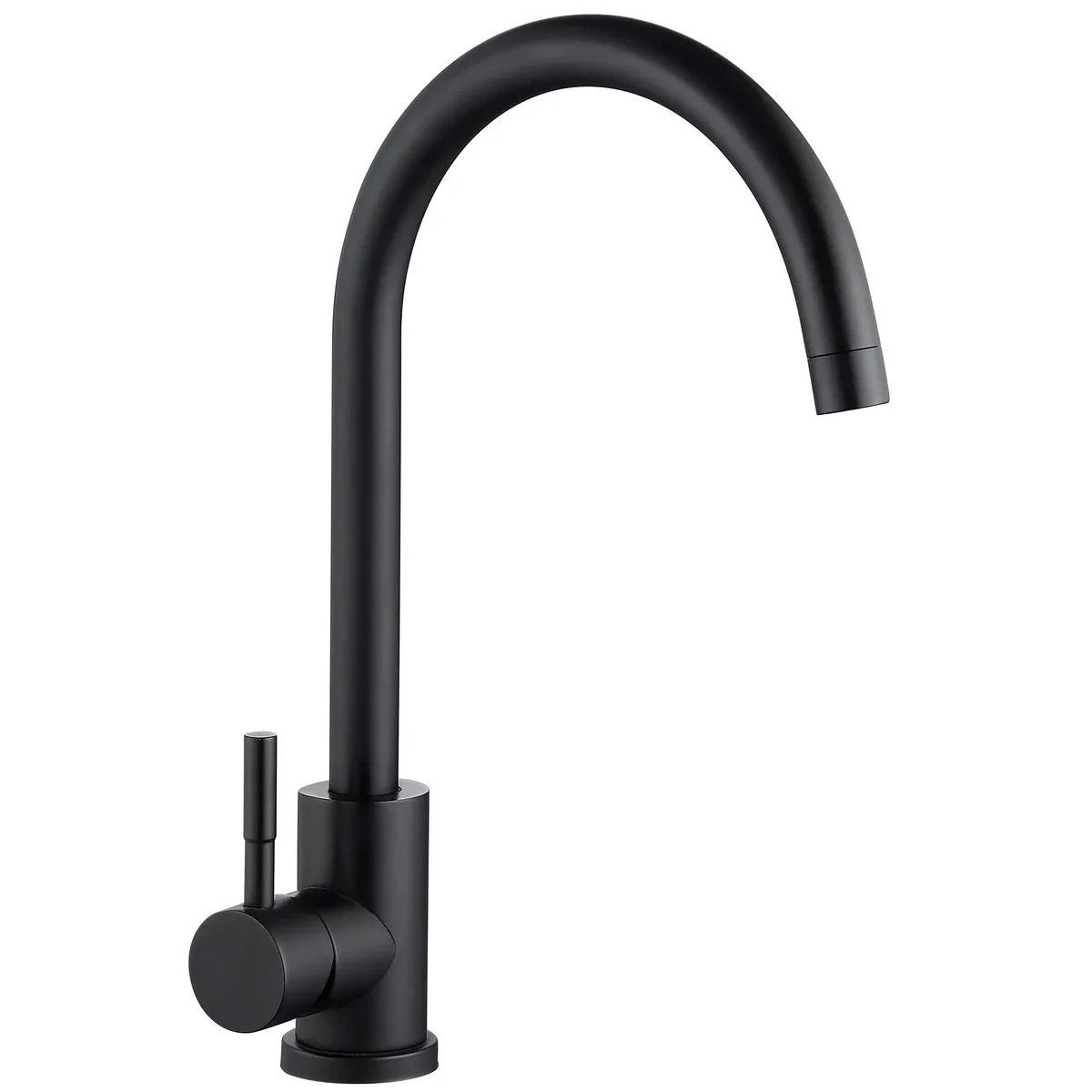 Смеситель для кухни Wezer EKO4A-01-BLACK однорычажный Черный (155166)