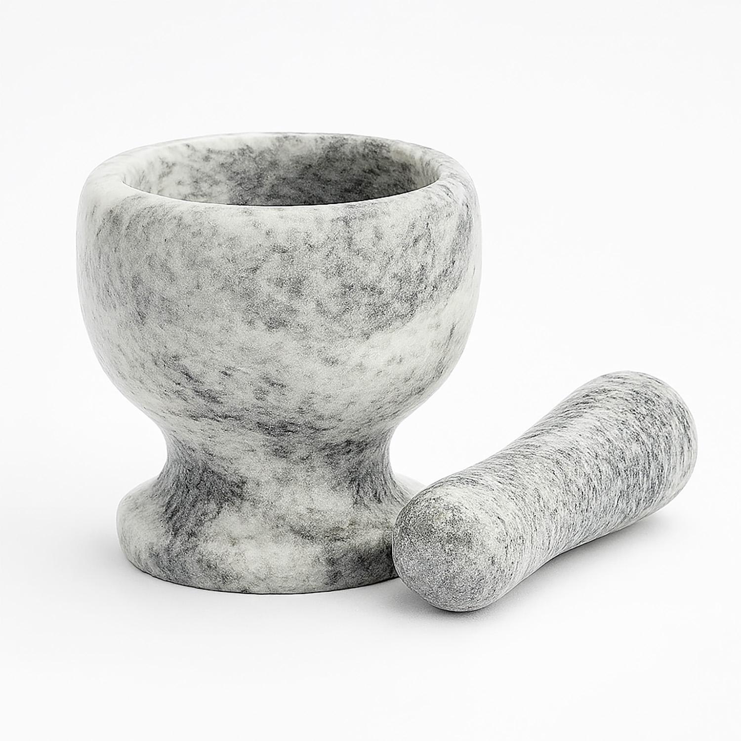 Ступка с пестиком керамическая под мрамор (87663)