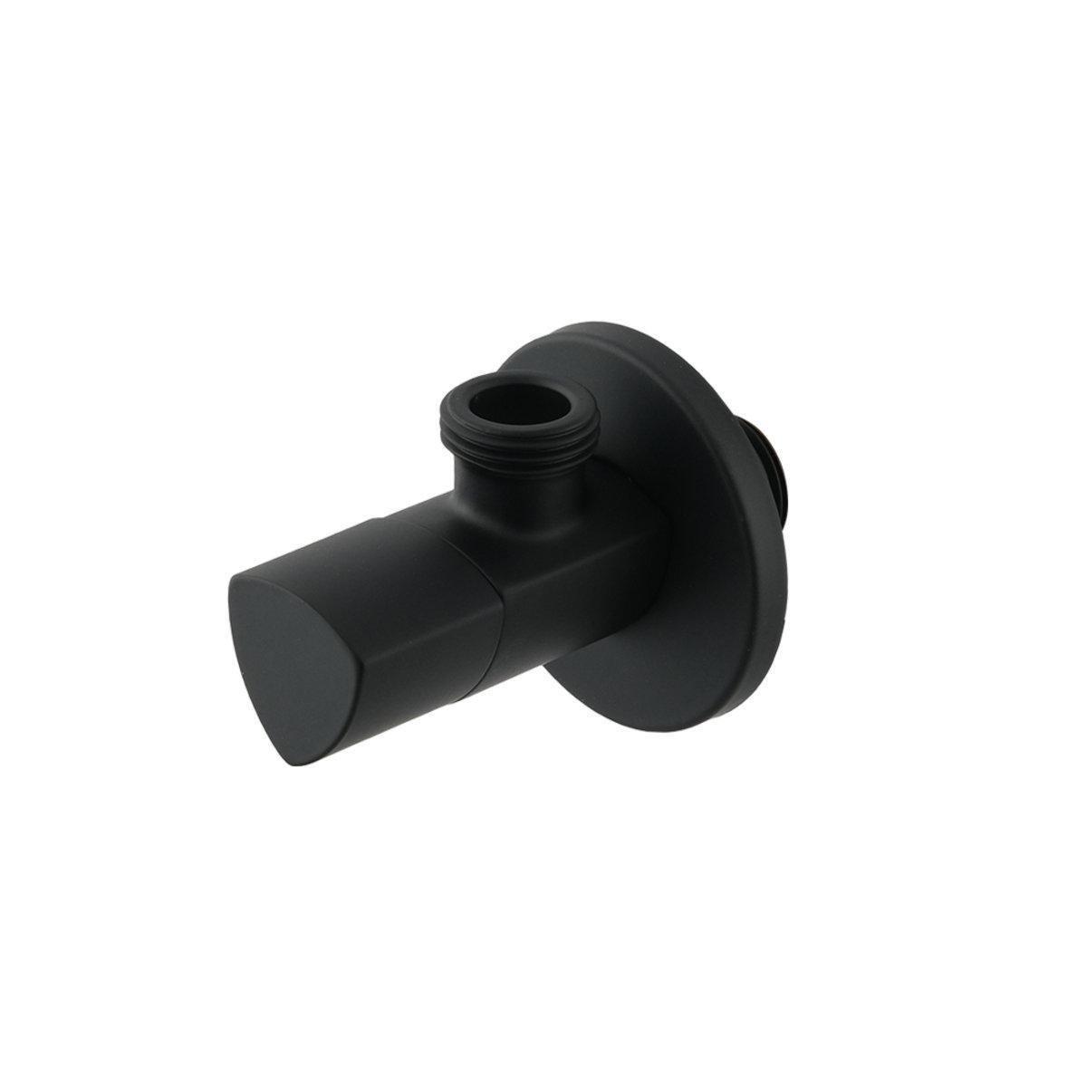 Кран приборный угловой Raftec Relo VKB80101 1/2" ЗЗ Black (SW-99350)