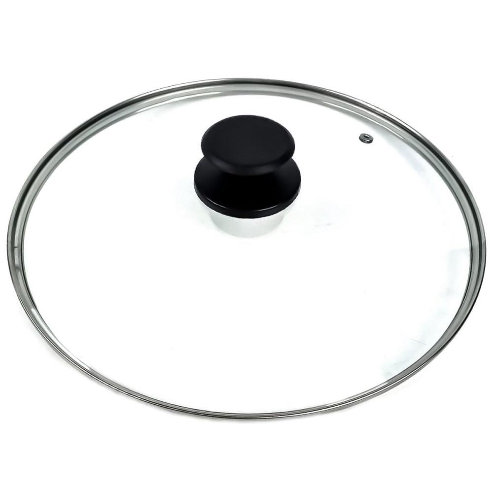 Кришка універсальна скло з отвором для пари Stenson MH-5287 d 16 см ручка пластикова Прозорий (6010f787)