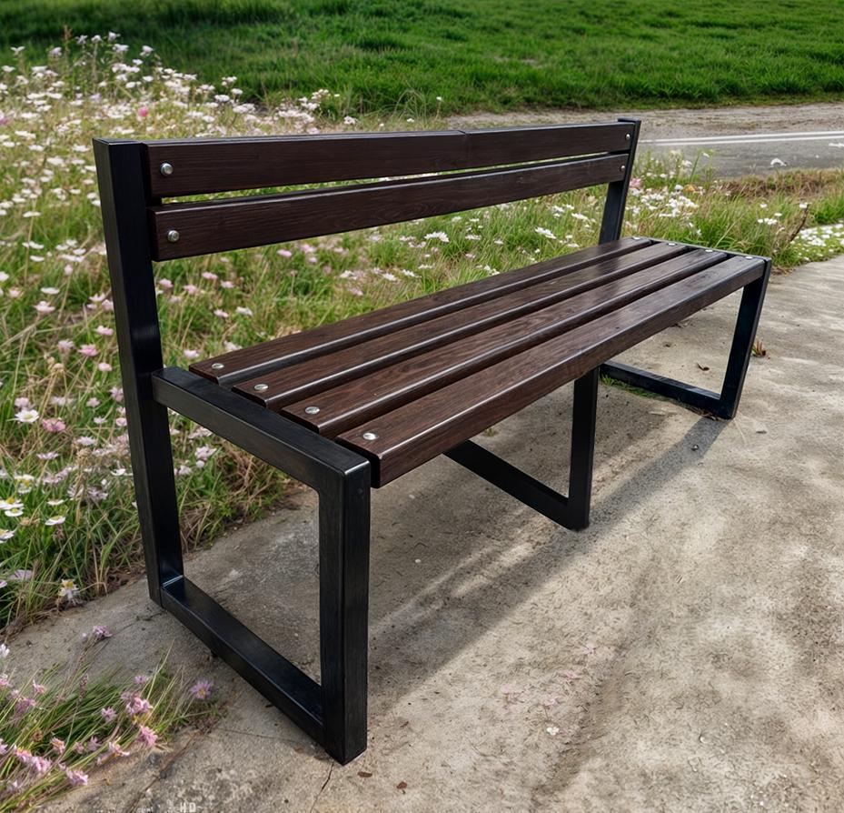 Скамейка садовая ТОБІ ШО Лофт Бенч со спинкой без подлокотников 2,2 м Орех (25589131) - фото 1 Скамейка садовая ТОБІ ШО Лофт Бенч со спинкой без подлокотников 2,2 м Орех (25589131) - фото 1