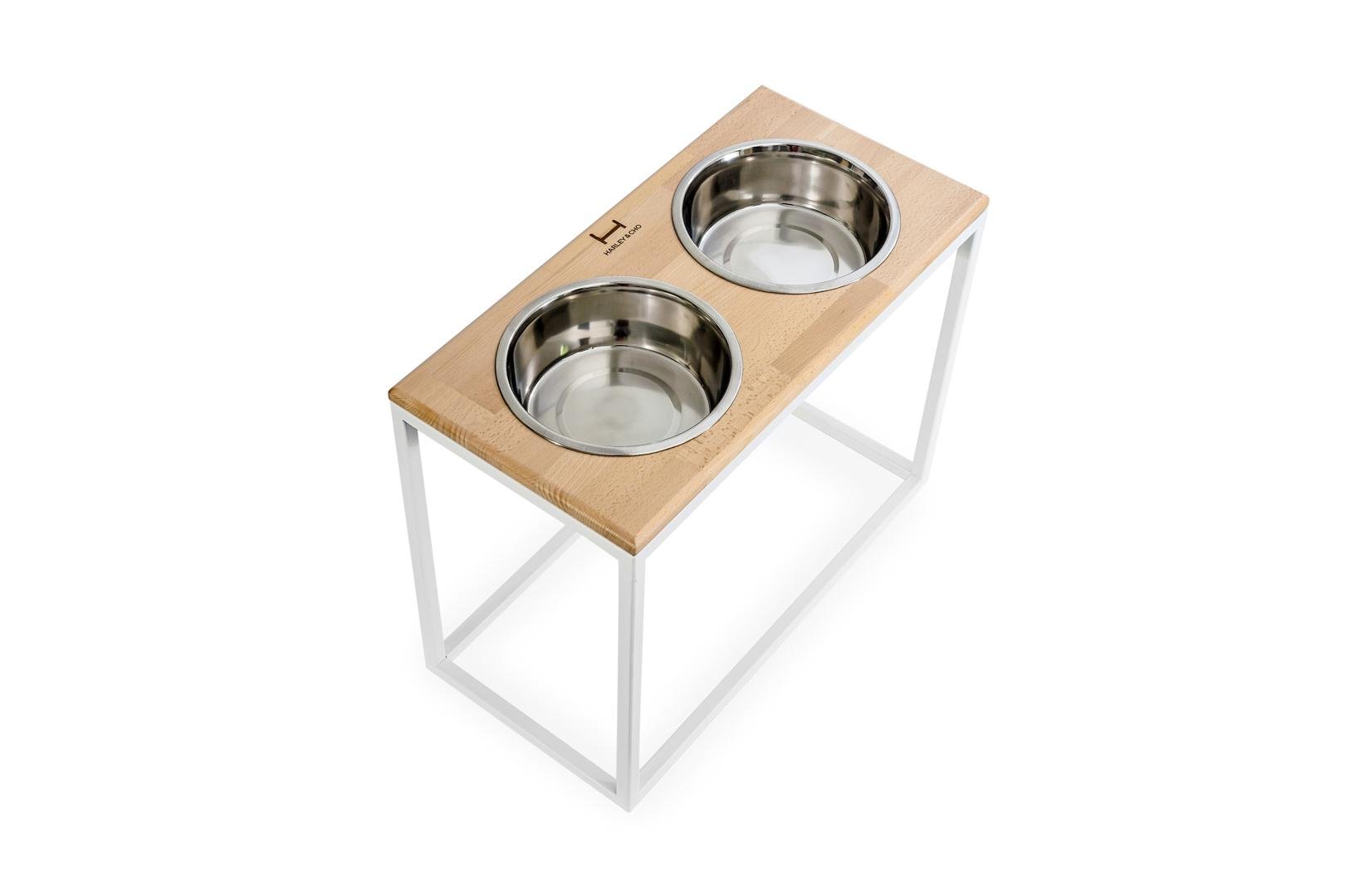 Миски на подставке Harley and Cho Dinner для больших собак 1,8 л Natural/White (3300028)