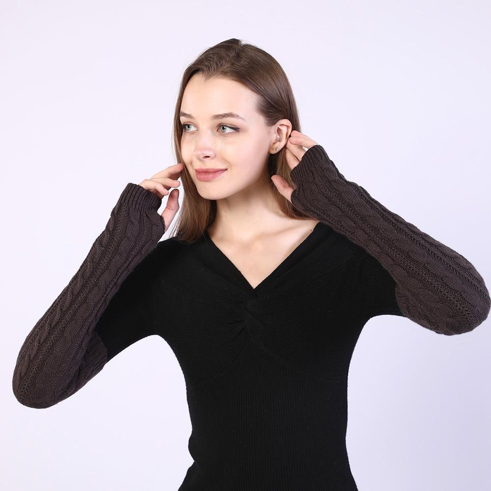 Митенки вязаные One size Баклажановый (2431) - фото 2