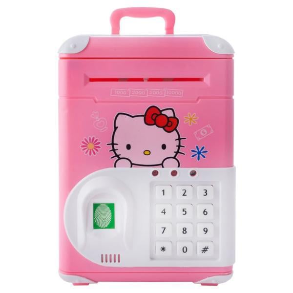 Копилка детская электронная EL-510-5 Hello Kitty музыкальная с отпечатком пальца Розовый