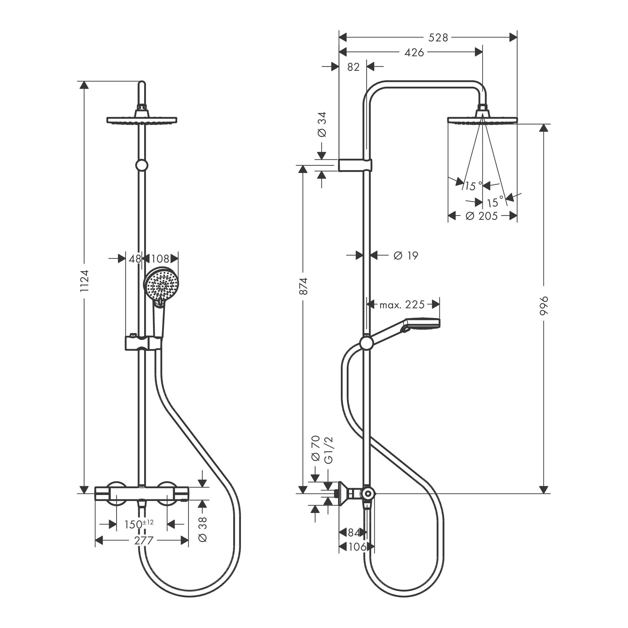 Душевая система с термостатом Hansgrohe VERNIS BLEND 26276000 Хром (101865) - фото 4