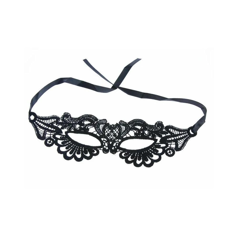 Маска для глаз женская маскарадная на завязках Черный (3000003844)