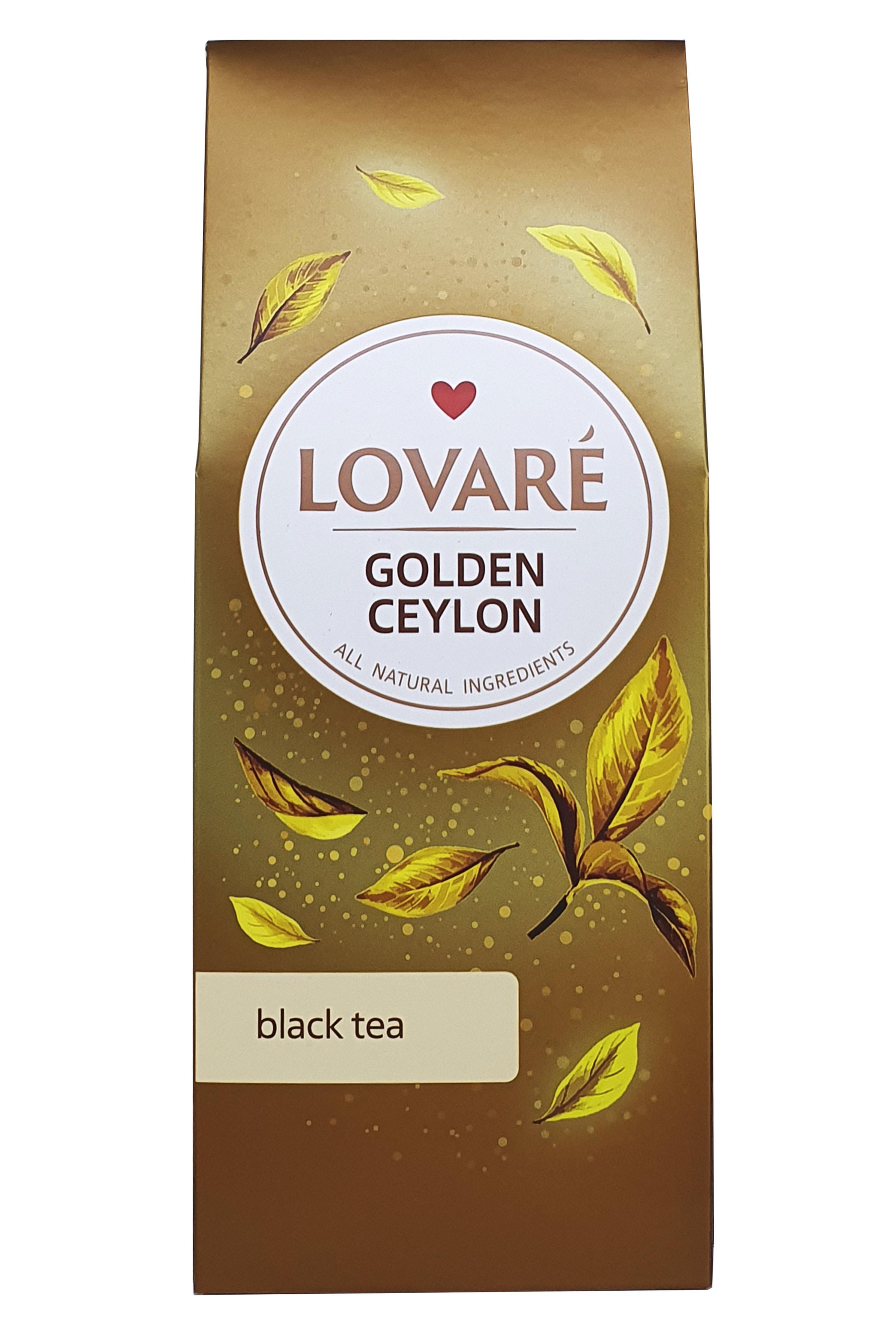 Чай черный Lovare Golden Ceylon байховый цейлонский 80 г картон (57588) - фото 2