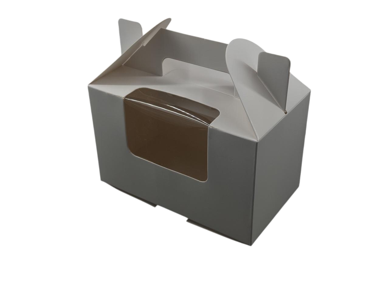 Коробка для подарунків збірна з прозорим вікном картонна 16х10х9 см Білий (OA-85) - фото 1