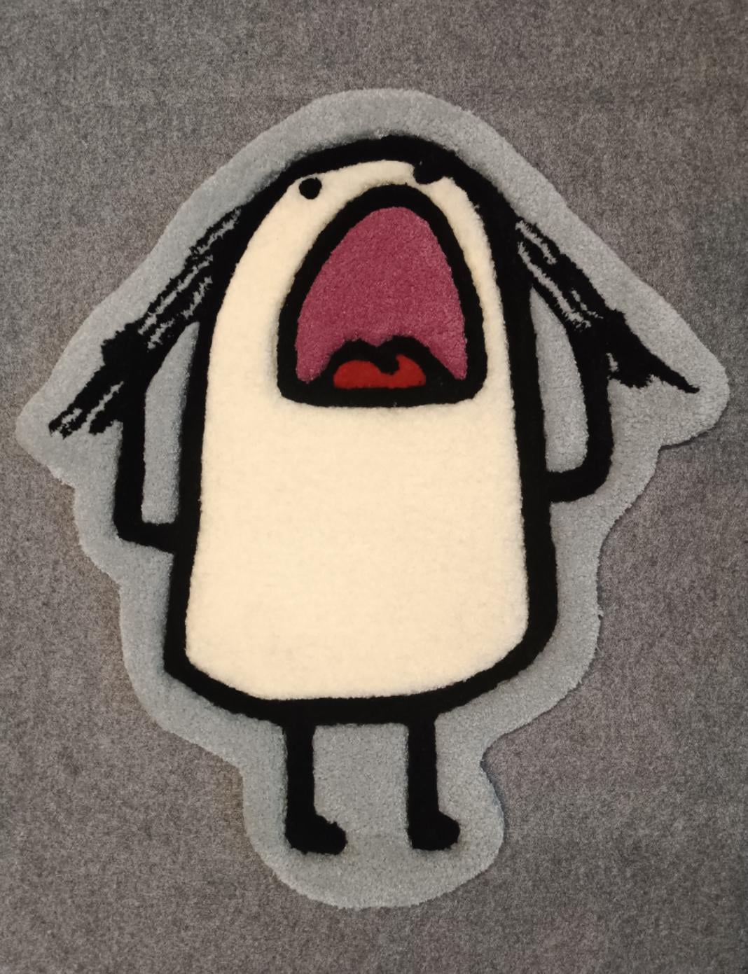 Ковер ручной работы Мем гипоаллергенный светлый 64х57 см (31289311)