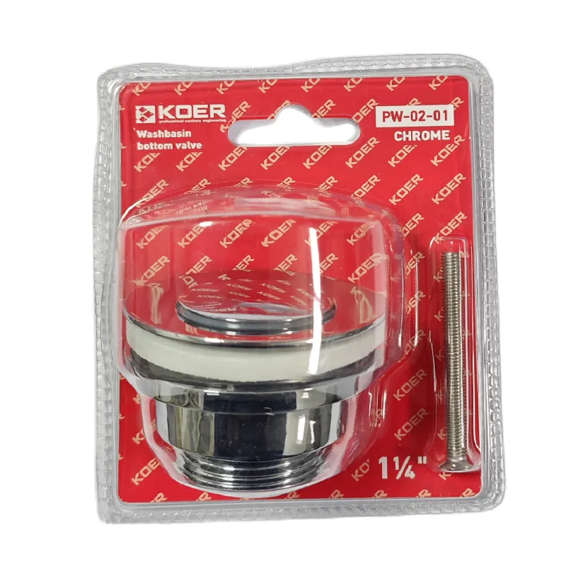 Донный клапан для умывальника Koer PW-02-01 1 1/4'' Хром (KR3399)